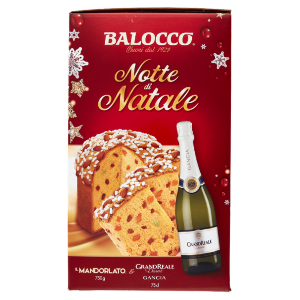 Balocco Notte di Natale il Mandorlato 750 g & GrandReale Dessert Gancia 75 cl