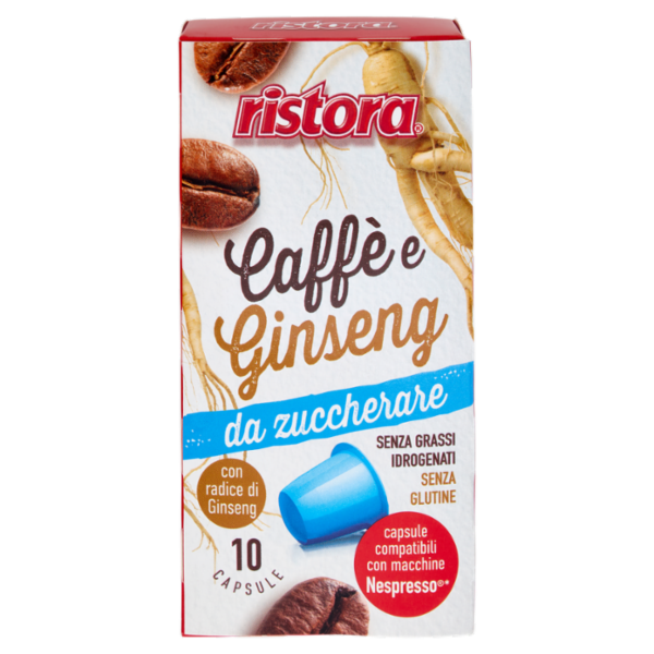 ristora Caffè e Ginseng da zuccherare capsule compatibili con macchine Nespresso 10 x 5 g