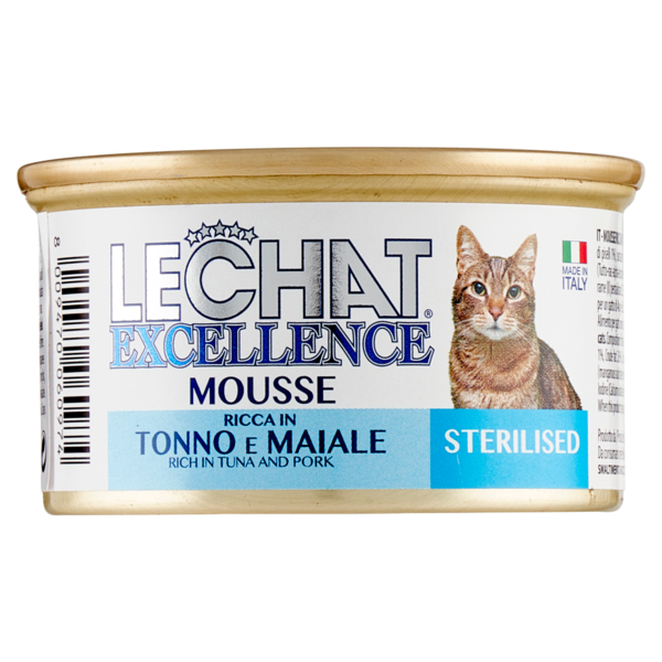 LeChat Excellence Sterilised Mousse Ricca in Tonno e Maiale 85 g