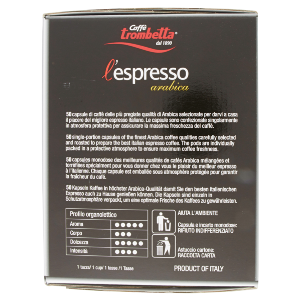 Caffè trombetta l'espresso arabica Capsule 50 pz