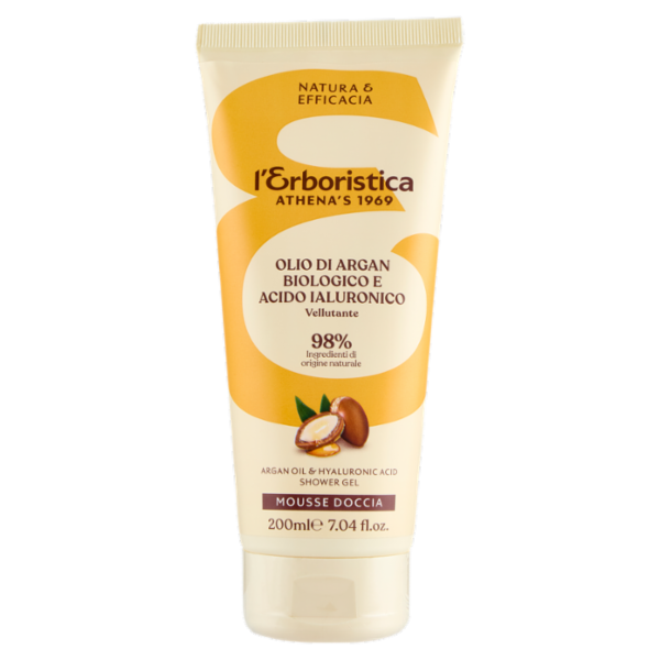 l'Erboristica Mousse Doccia Olio di Argan Biologico e Acido Ialuronico Vellutante 200 ml