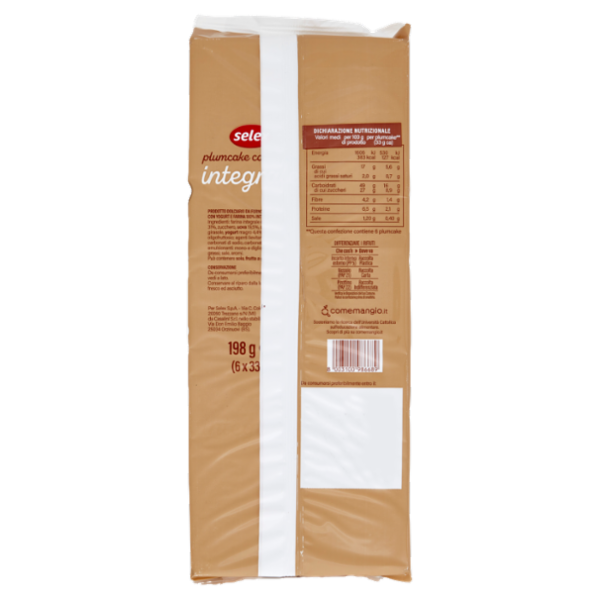 Selex Plum Cake con Farina Integrale 6x33 g