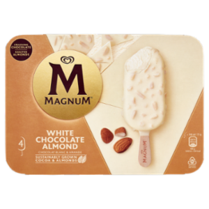 Magnum White Chocolate Almond 4 Gelati 300 g