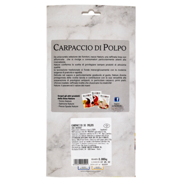 Riunione Carpaccio di Polpo 0,080 kg