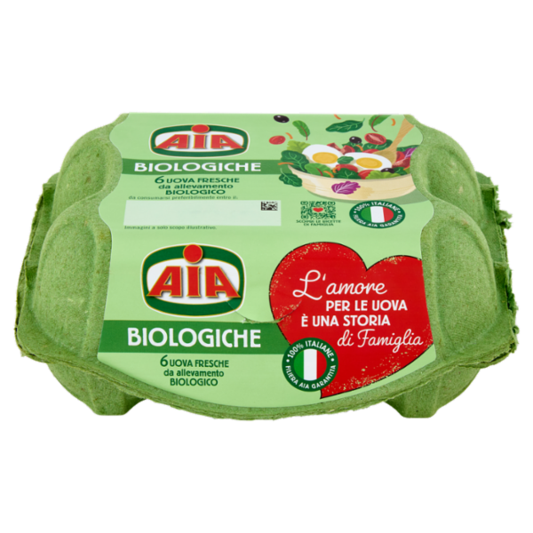 Aia Biologiche 6 Uova Fresche da allevamento Biologico 330 g