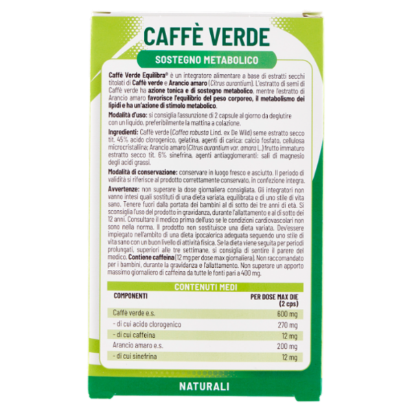 equilibra Caffè Verde Sostegno Metabolico 40 Capsule 24,8 g