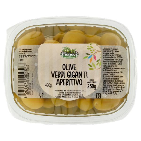 Ficacci Olive Verdi Giganti Aperitivo 250 Kg