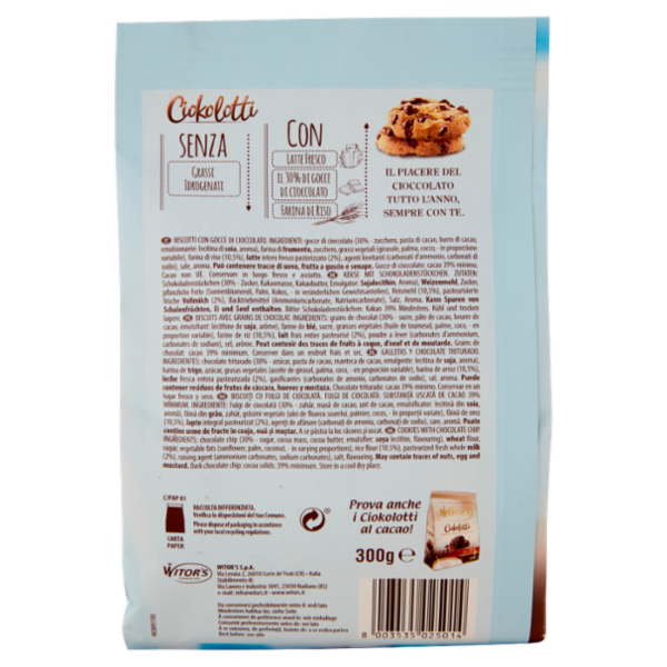 Witor's Ciokolotti Frollini ricchi di cioccolato 300 g