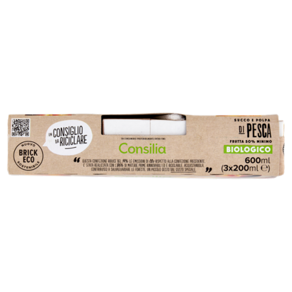 Consilia Succo e Polpa di Pesca Biologico 3x200 ml