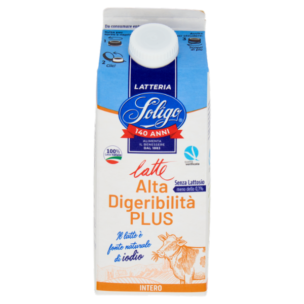 Latteria Soligo latte Alta Digeribilità Plus Senza Lattosio Intero 750 ml