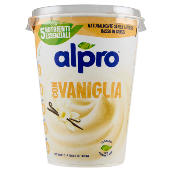 ALPRO Alternativa Vegetale allo Yogurt, Vaniglia, a base di Soia, basso in Grassi, No Lattosio, 400g