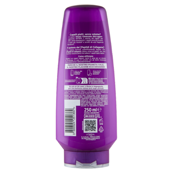 Elvive Collagen Lifter Balsamo Volumizzante Ultra-Leggero, per Capelli Senza Volume 250 ml