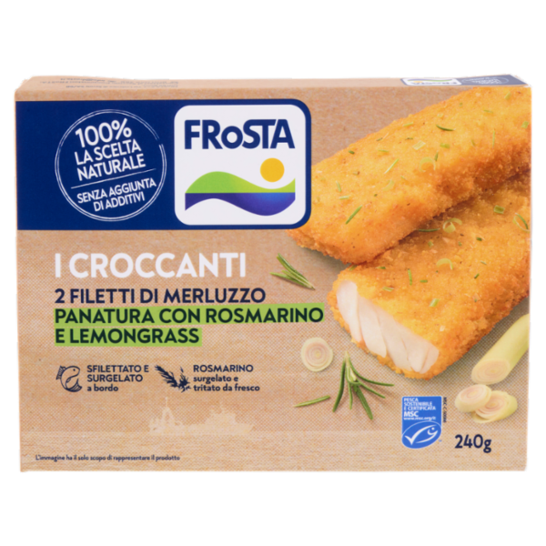 FRoSTA i Croccanti 2 Filetti di Merluzzo Panatura con Rosmarino e Lemongrass 240 g