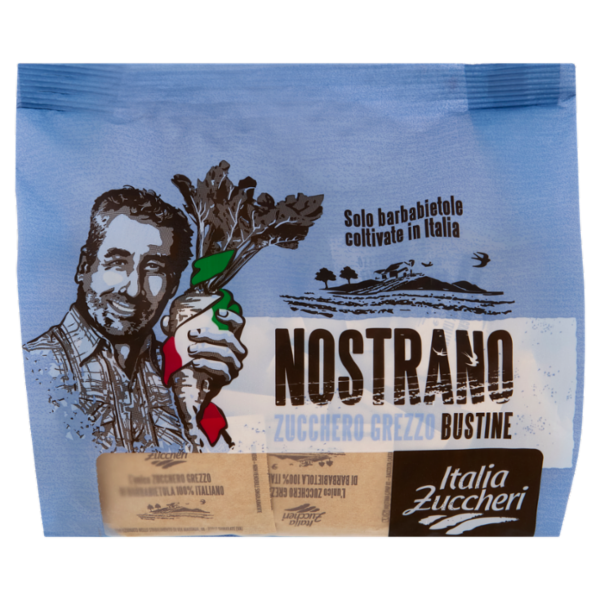 Italia Zuccheri Nostrano - Bustine di zucchero grezzo di barbabietola 100% Italiano - 500g