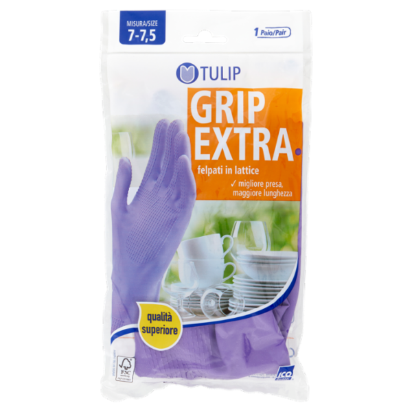 Tulip Grip Extra Guanti felpati in lattice Misura 7-7,5 1 Paio