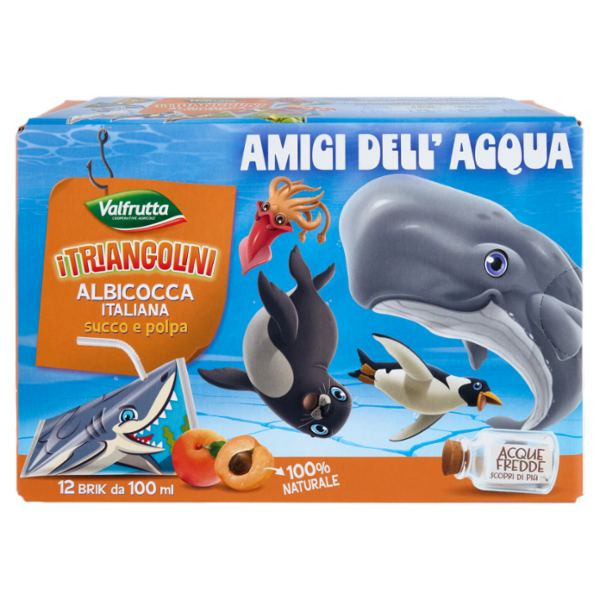 Valfrutta i Triangolini Albicocca Italiana succo e polpa Brik 12 x 100 ml