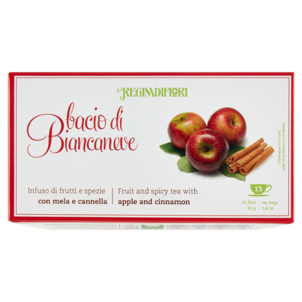 Reginadifiori bacio di Biancaneve Infuso di frutti e spezie con mela e cannella 15 x 3 g