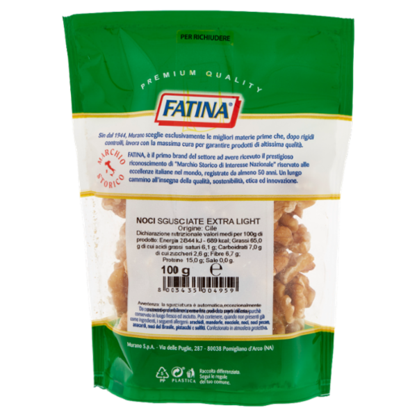 Fatina Frutta Secca Snack Noci Sgusciate Extra Light 100 g