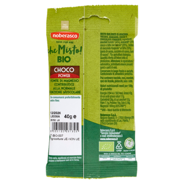 noberasco che Misto! Bio Choco Power Fondente 40 g