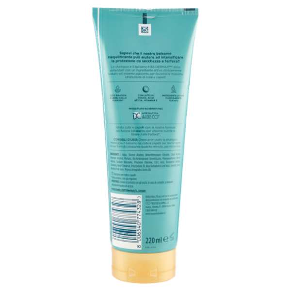 Head & Shoulders Balsamo per Cute e Capelli Azione Idratante Derma X Pro 220 ml