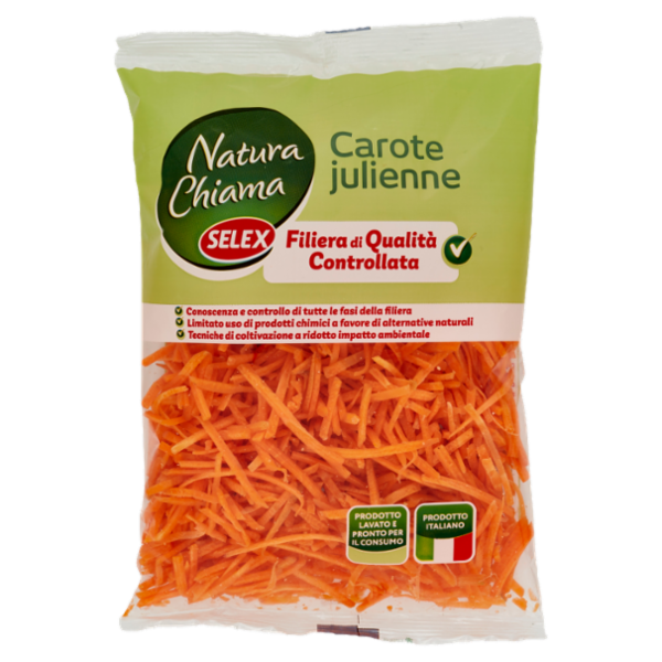 Selex Natura Chiama Carote Julienne Lavate e Pronte per il Consumo 200 g