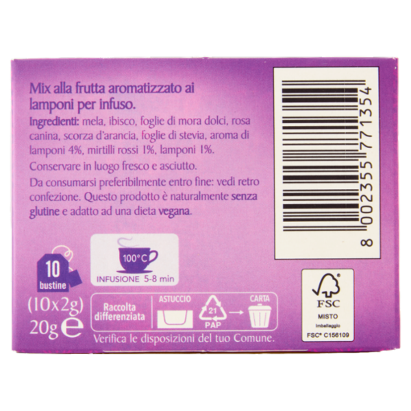 Pompadour Lampone e Mirtillo Rosso 10 x 2 g