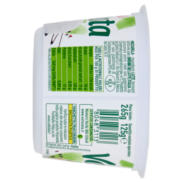 Vallelata Fior di Latte Mozzarella 125 g