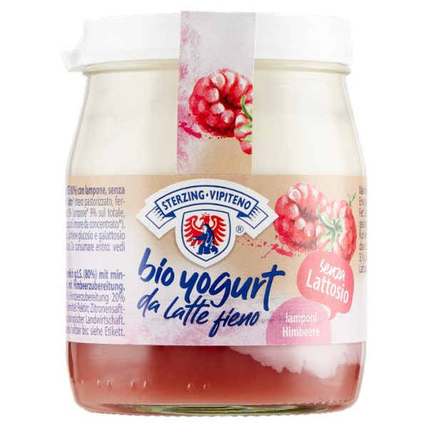 Sterzing Vipiteno bio yogurt da Latte fieno lamponi senza Lattosio 150 g