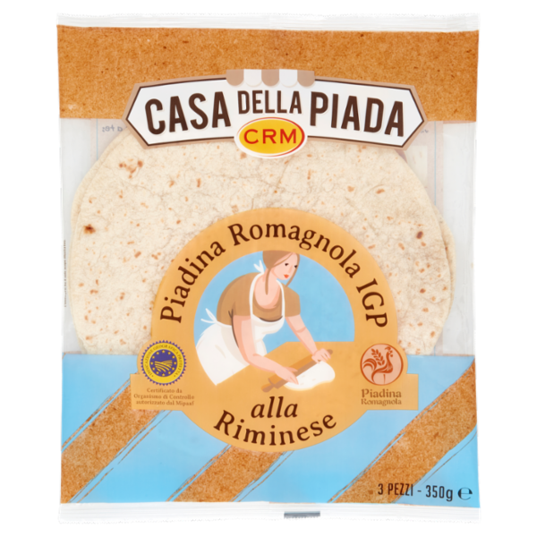 Casa della Piada Piadina Romagnola IGP alla Riminese 3 pezzi 350 g