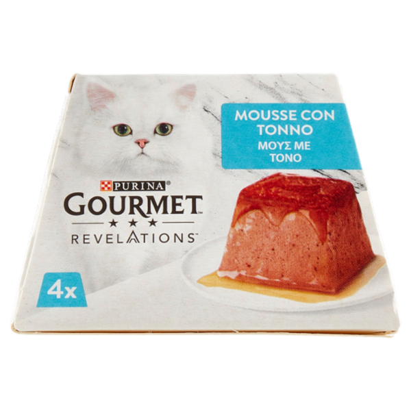 PURINA GOURMET Revelations Mousse con Tonno e una cascata di salsa 4 x 57 g
