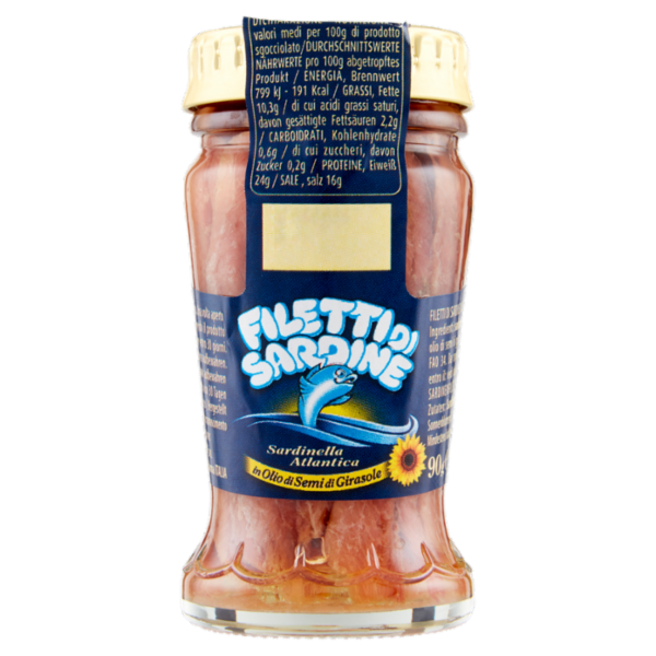 L'Isola d'Oro Filetti di Sardine in Olio di Semi di Girasole 90 g