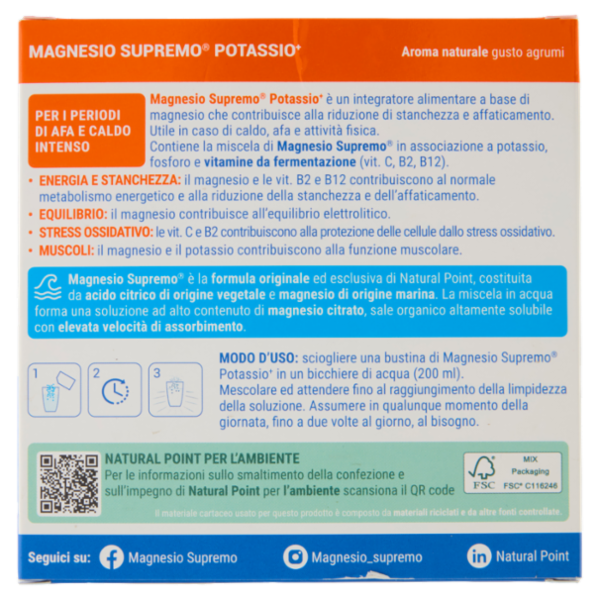 Magnesio Supremo Potassio⁺ bustine 24 x 4,8 g