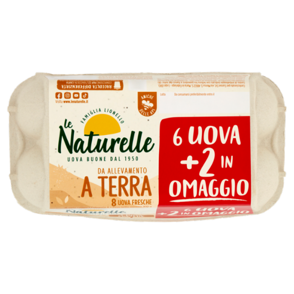 le Naturelle da Allevamento a Terra 8 Uova Fresche 400 g