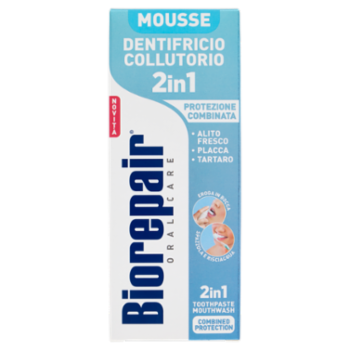 Biorepair Mousse Dentifricio Collutorio 2in1 Protezione Combinata 75 Ml