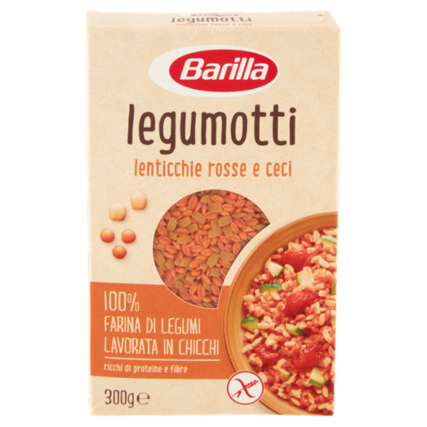 Barilla Legumotti Lenticchie Rosse e Ceci in Chicchi 100% Farina di Legumi 300g