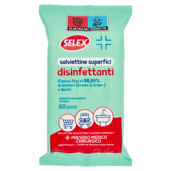 Selex Salviettine Superfici Disinfettanti Presidio Medico Chirurgico 60 pezzi
