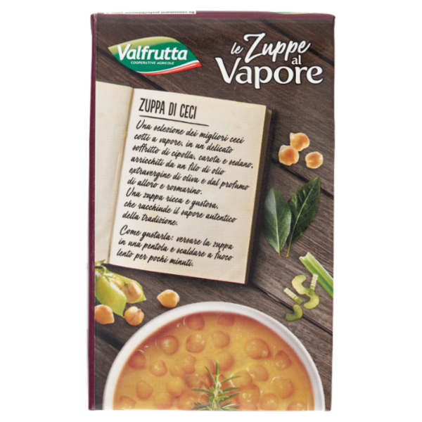 Valfrutta le Zuppe a Vapore Ceci con Olio Extra Vergine di Oliva e Rosmarino 500 g