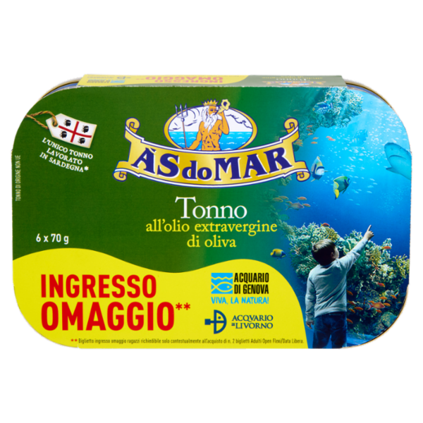 Asdomar Tonno all'olio extravergine di oliva 6 x 70 g