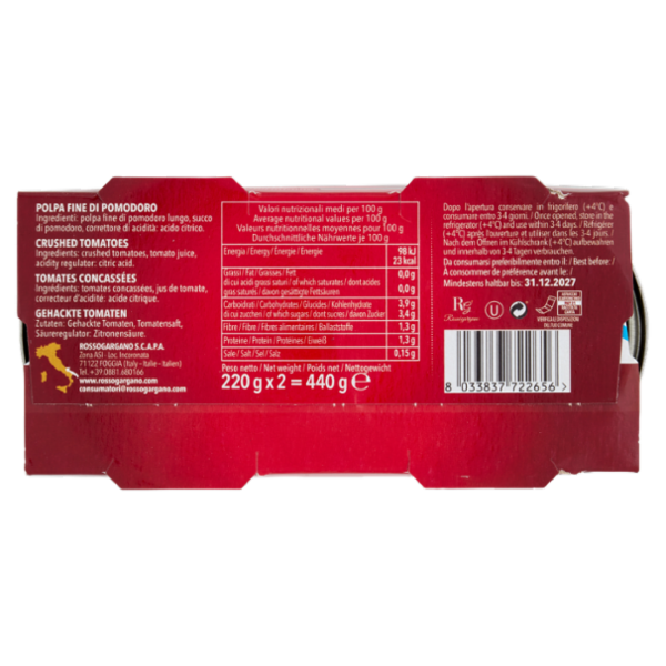 Rosso Gargano Polpa fine di Puglia 2 x 220 g