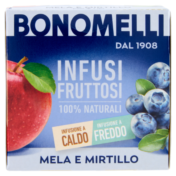 Bonomelli Infusi Fruttosi 100% Naturali Mela e Mirtillo 12 Filtri 24 g