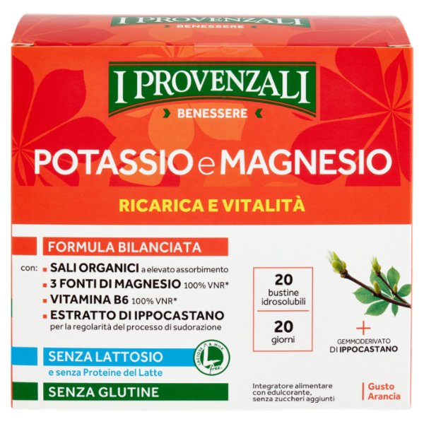 I Provenzali Benessere Potassio e Magnesio Ricarica e Vitalità bustine idrosolubili 20 x 3,5 g