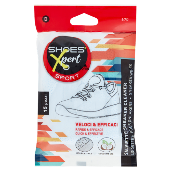 Shoes'Xpert Sport Salviette Sneaker Cleaner 15 pz