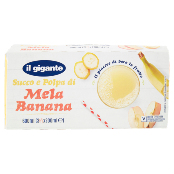 IL GIGANTE Succo e Polpa di Mela Banana 3 x 200 ml