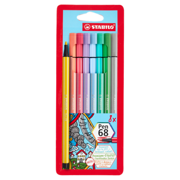 STABILO Pen 68 pennarello - astuccio da 8 pz. pastel