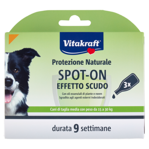 Vitakraft Spot-on Effetto Scudo Cani di taglia media con peso da 15 a 30 kg 3 pezzi da 2 ml