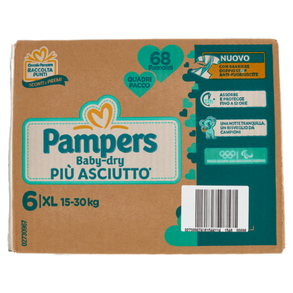 Pampers Baby-dry XL 68 pz