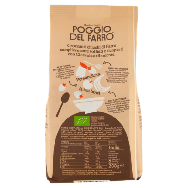 Poggio del Farro Farro Soffiato al Cioccolato Bio 200 g