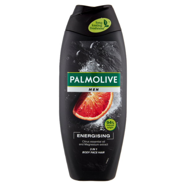 Palmolive bagnoschiuma Men Energising 3 in 1 con oli essenziali 500 ml