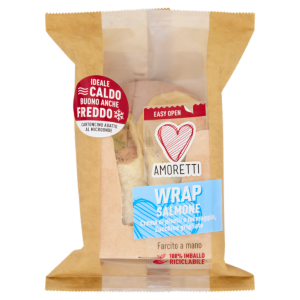Amoretti Wrap Salmone Crema di piselli e formaggio, Zucchine grigliate 150 g