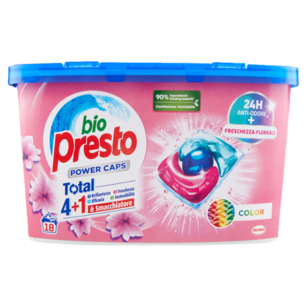 BIO PRESTO Power Caps Color 18 Lavaggi 18 x 12 g